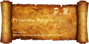 Prierava Margit névjegykártya